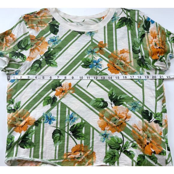 Anthropologie Maeve Boxy Floral Cropped Graphic Tee Size Medium - Picture 7 of 8